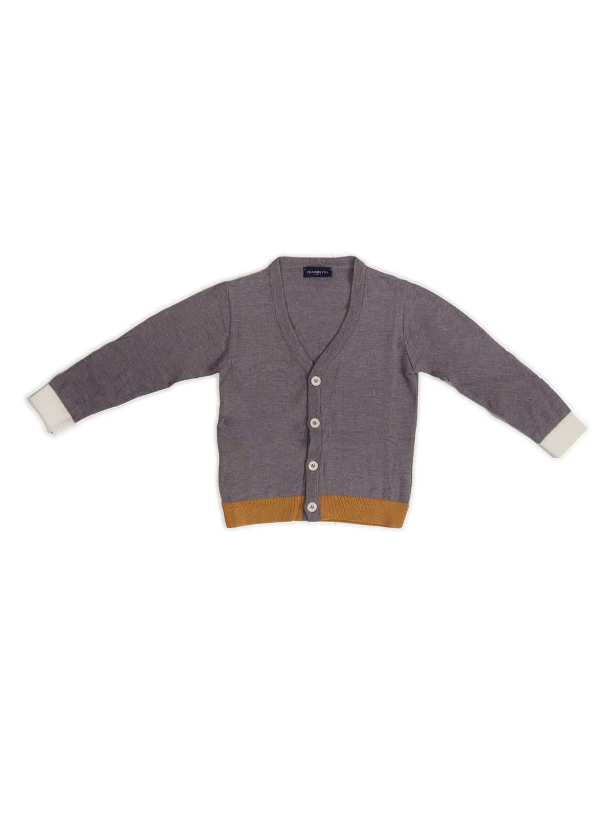 EMANUEL PRIS CARDIGAN GRIGIO/BLU/PANNA EMG7089 FW24