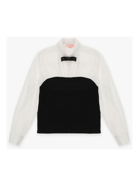 IMPERIAL BLOUSE WHITE BLACK CL68272G GIRLS FW24