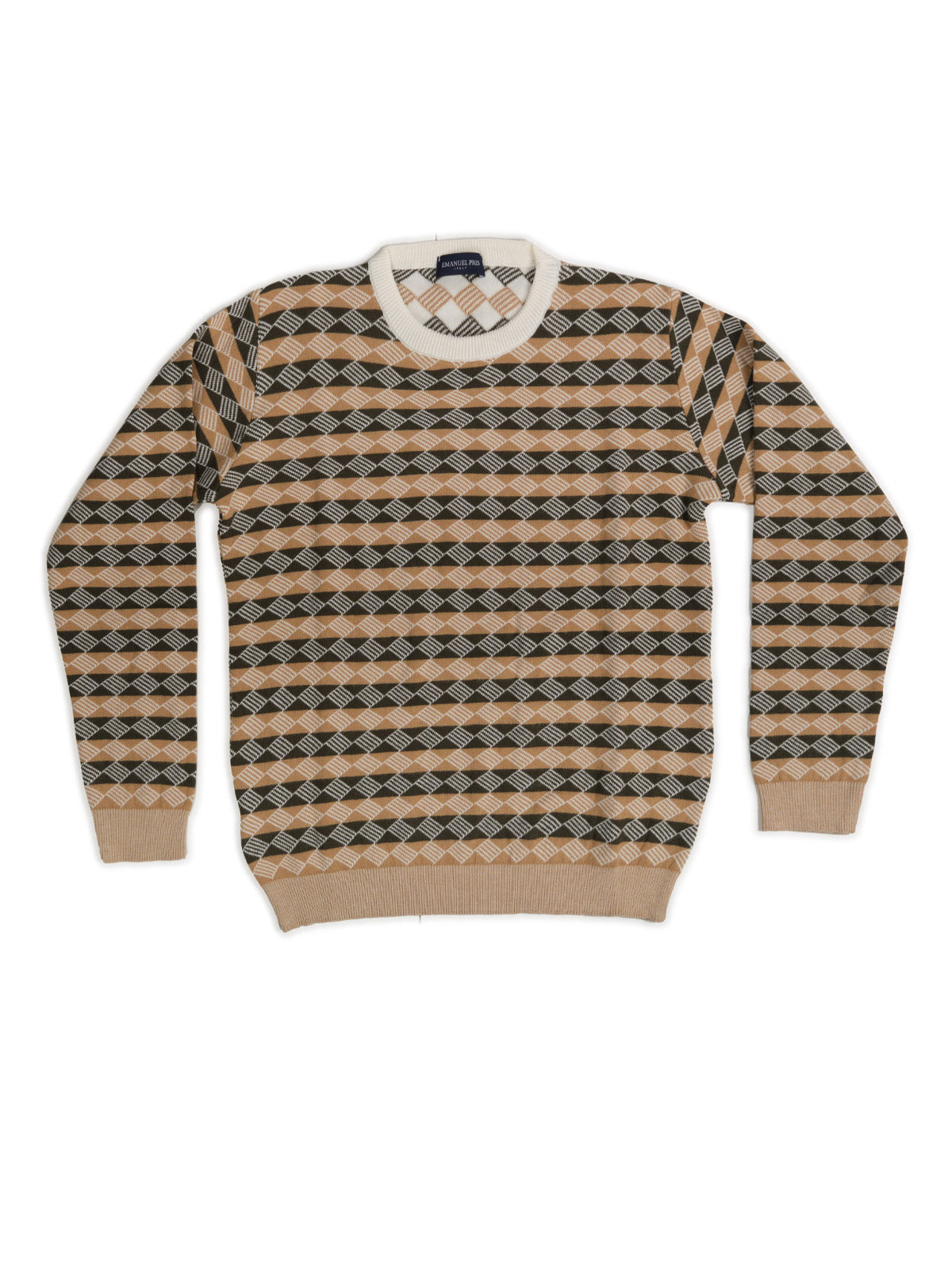 EMANUEL PRIS SWEATER BLU/PANNA  EMG7073 FW24