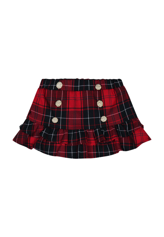 FUN & FUN SKIRT TARTAN RED FNSK00372 FW24