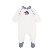 Load image into Gallery viewer, TUTTO PICCOLO BABYGROW WHITE NAVYBLUE 5088S23 W00B07 SS23