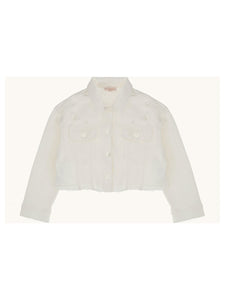 PLEASE SPECIAL OCASION JACKET OFF WHITE KIDS JB09132G49 SS23