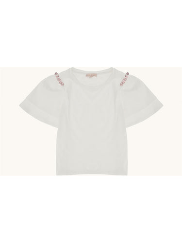 PLEASE SPECIAL OCASION TOP OFF WHITE KIDS MB10030G49 SS23